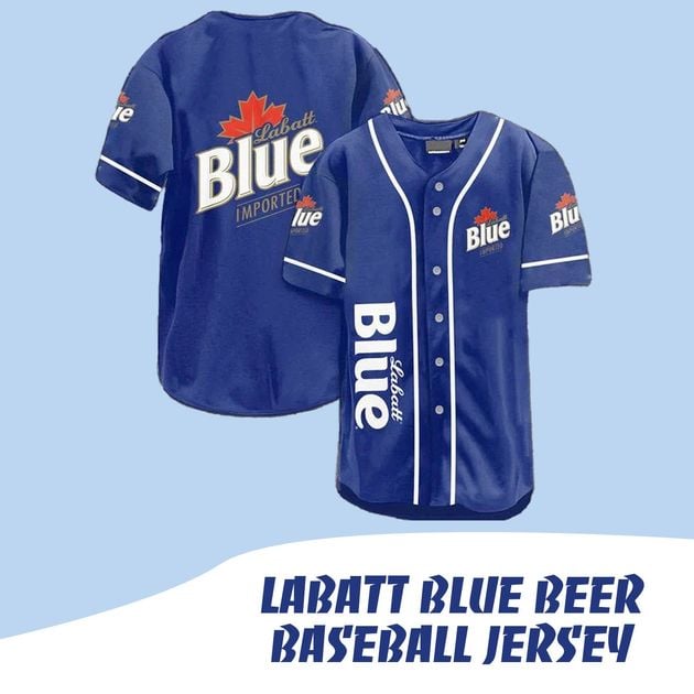 Labatt Blue Beer Themed Baseball Jersey Shirt HU