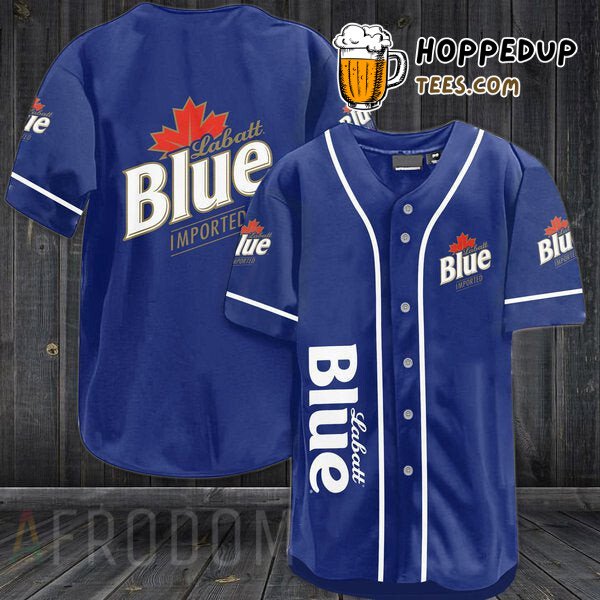 Labatt Blue Beer Themed Blue Baseball Jersey Distinctive Design Edition