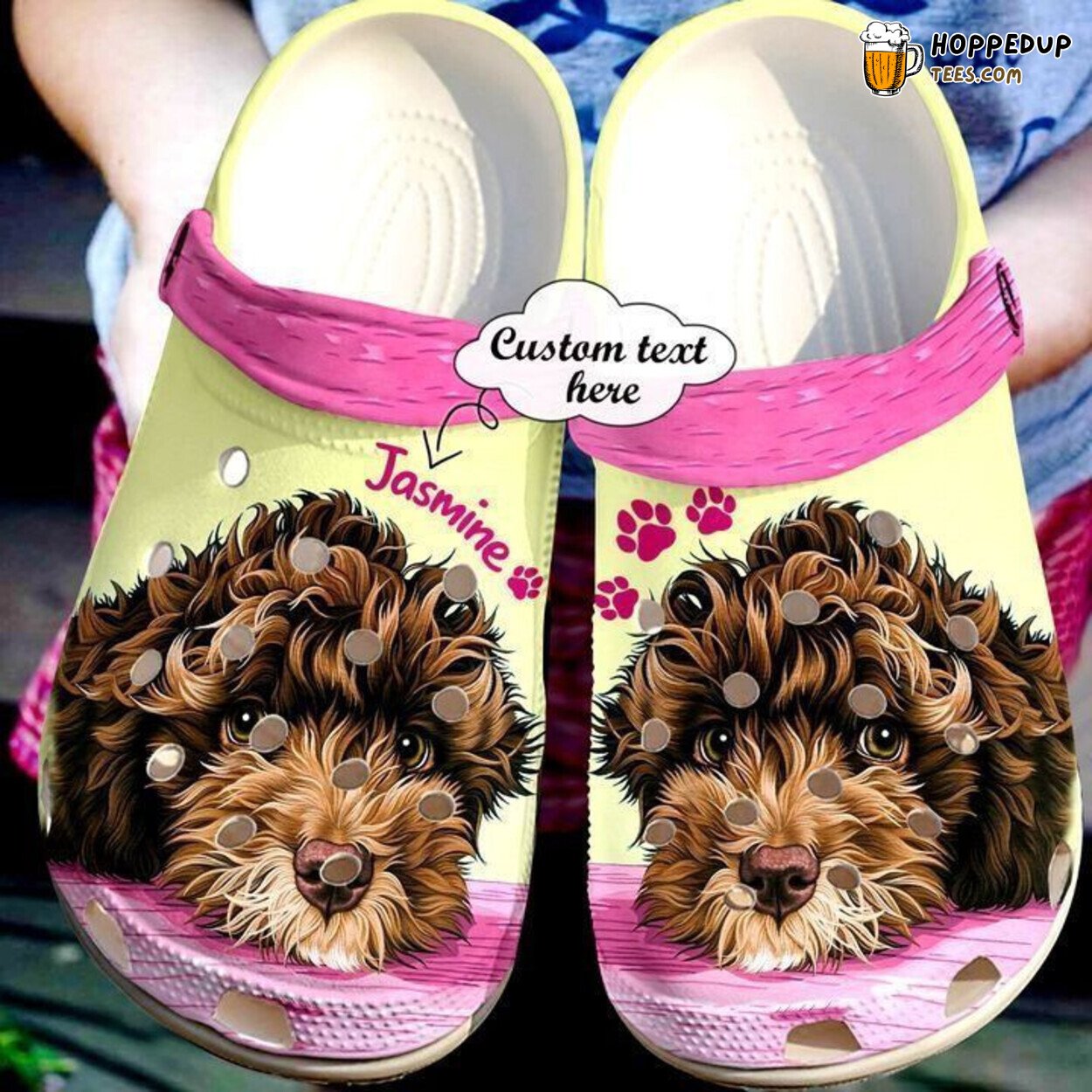 Labradoodle Personalized Fur Baby Classic Comfortable Clogs Shoes