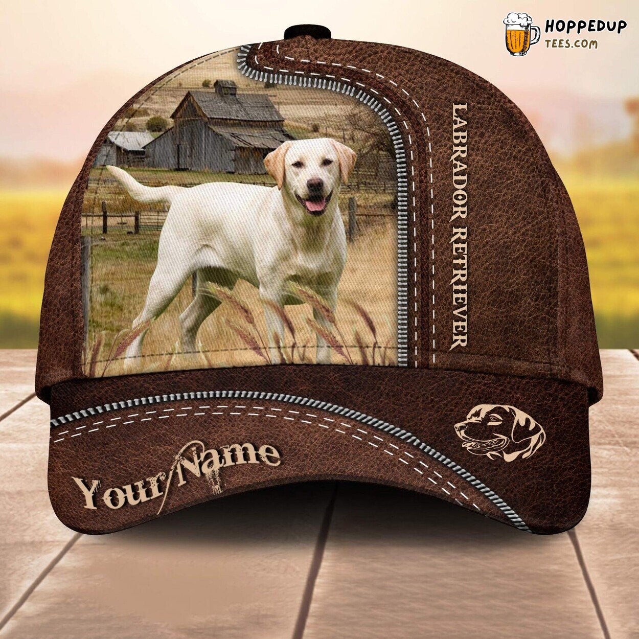Labrador Retriever 3D Leather Pattern Custom Cap Baseball Animal Lovers