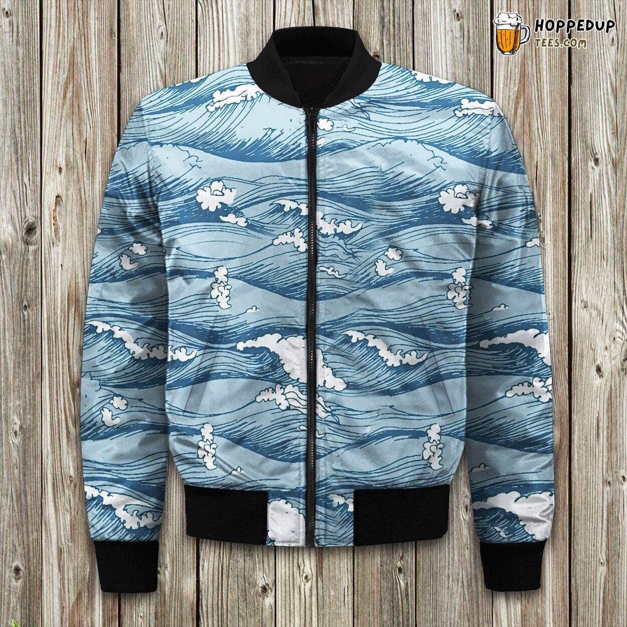Lacrosse Blue Waves Bomber Jacket