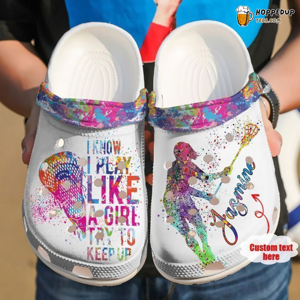Lacrosse Personalized Try To Keep Up Comfortable Rubber Clog Shoes