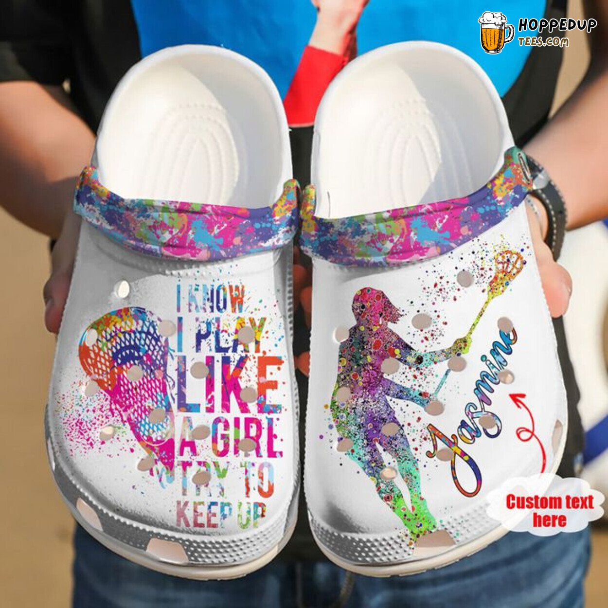 Lacrosse Play Like A Girl Theme Comfortable Rubber Clogs Shoes