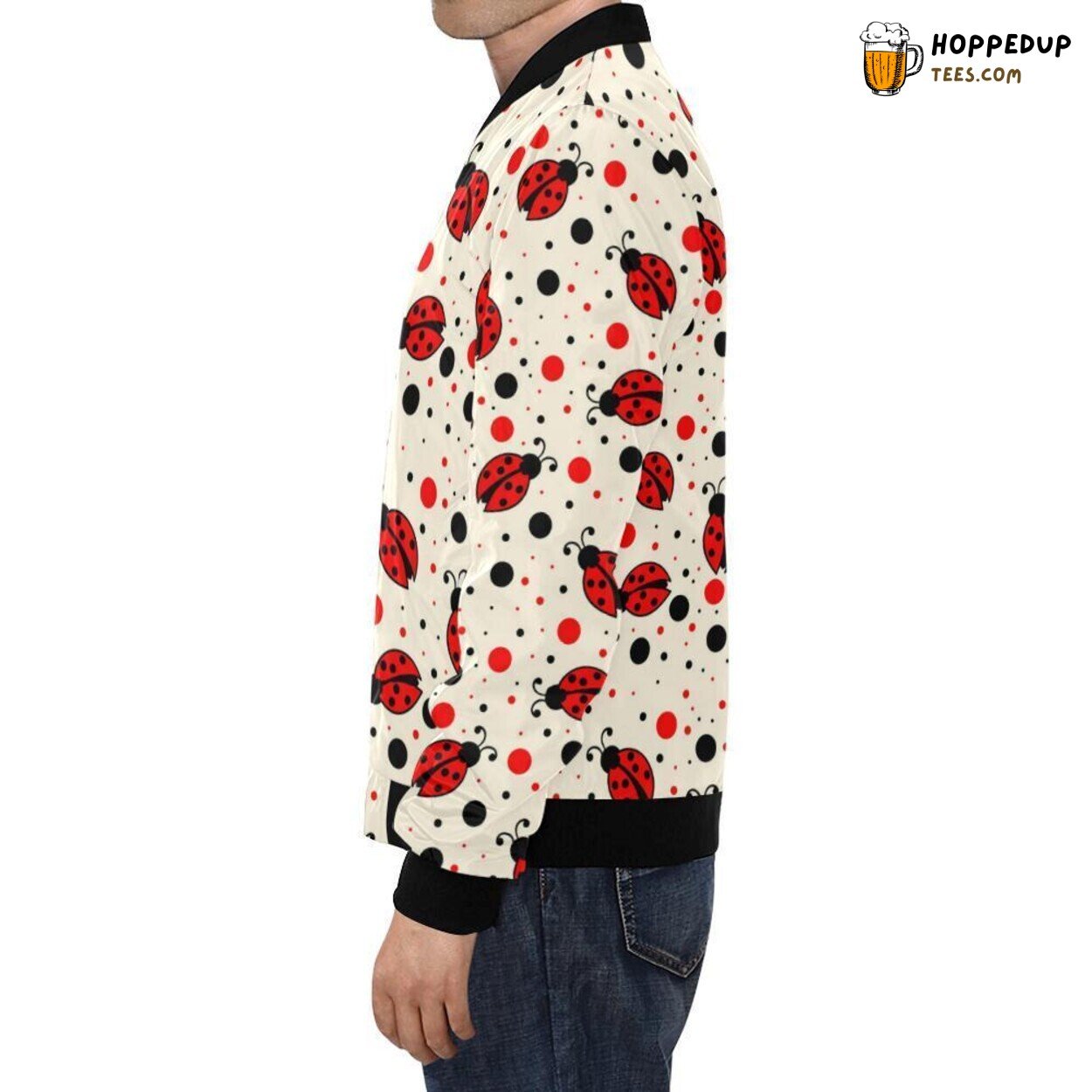 Ladybug Print Pattern Design Theme Men’s Bomber Jacket