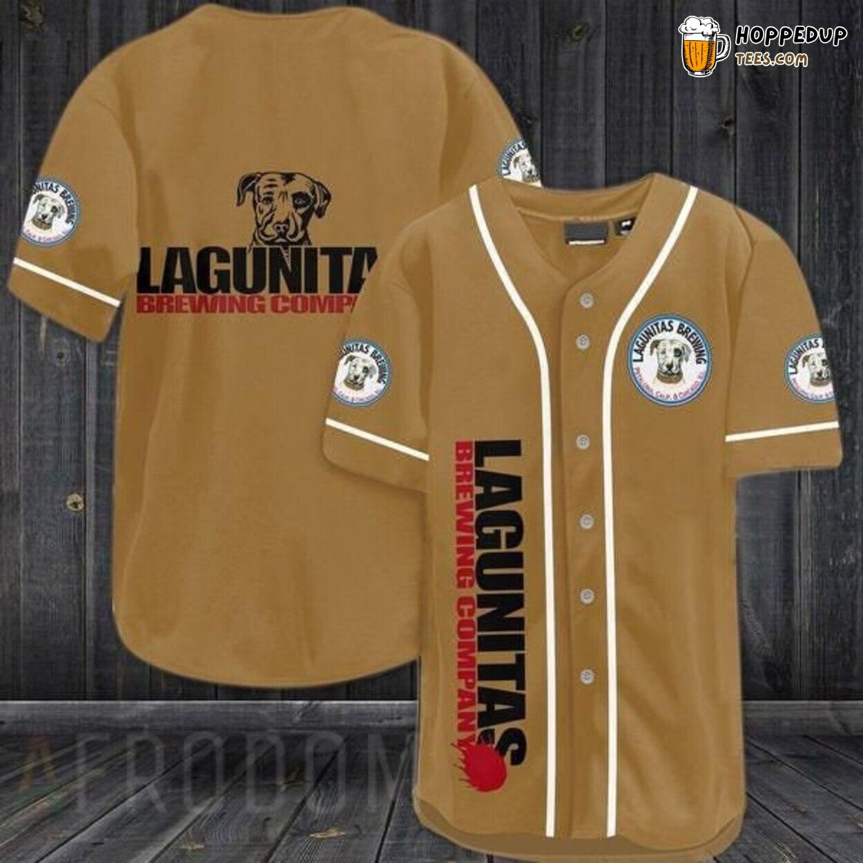 Lagunitas Brewing Company Brown Classic Baseball Jersey Beer Fans