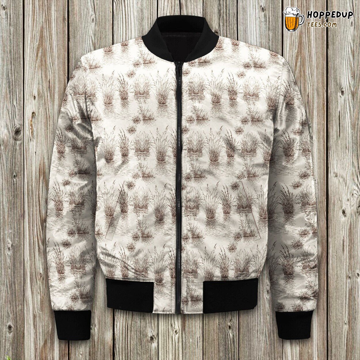 Lake Retro Pattern Bomber Jacket