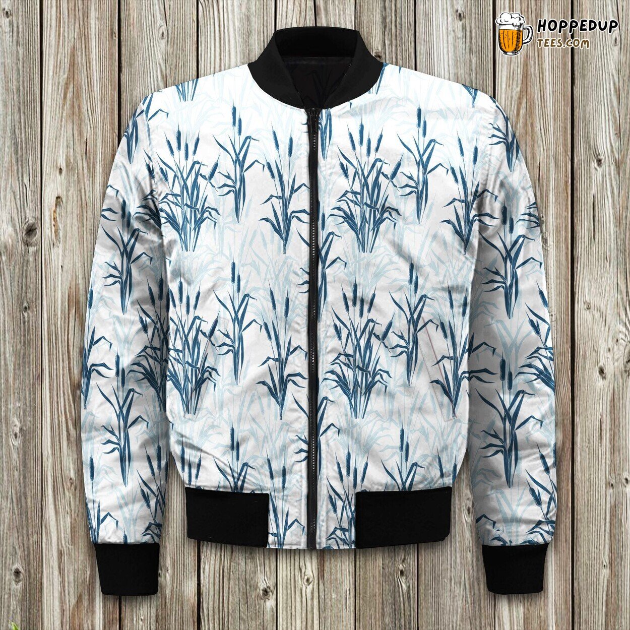 Lake Vintage Pattern Bomber Jacket