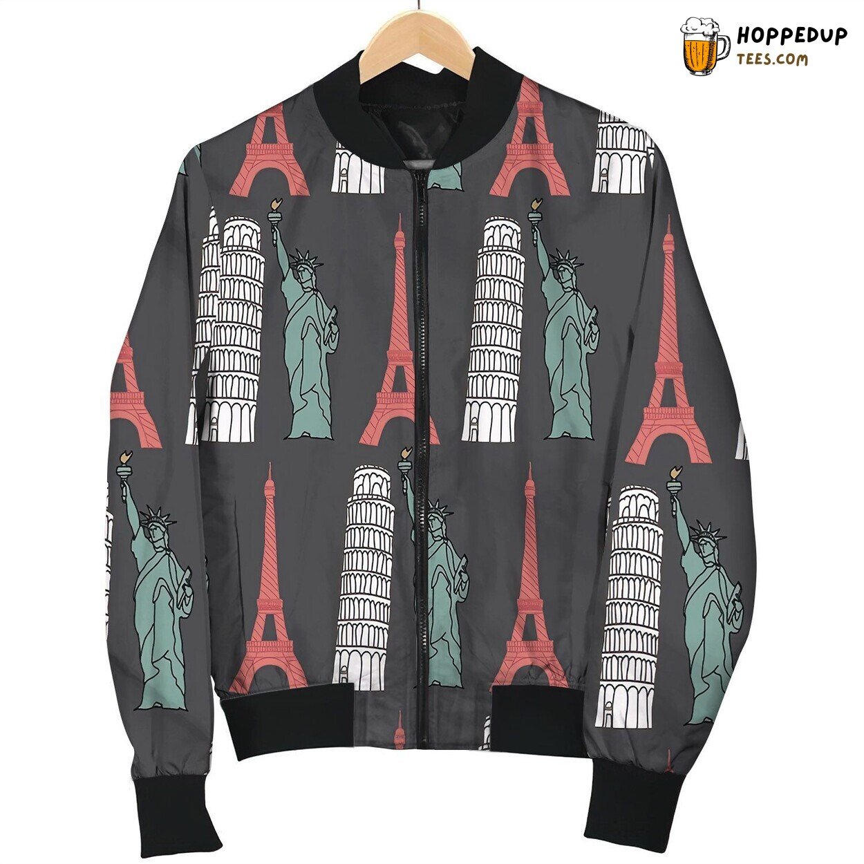 Landmark Pattern By Courtney Graben Bomber Jacket