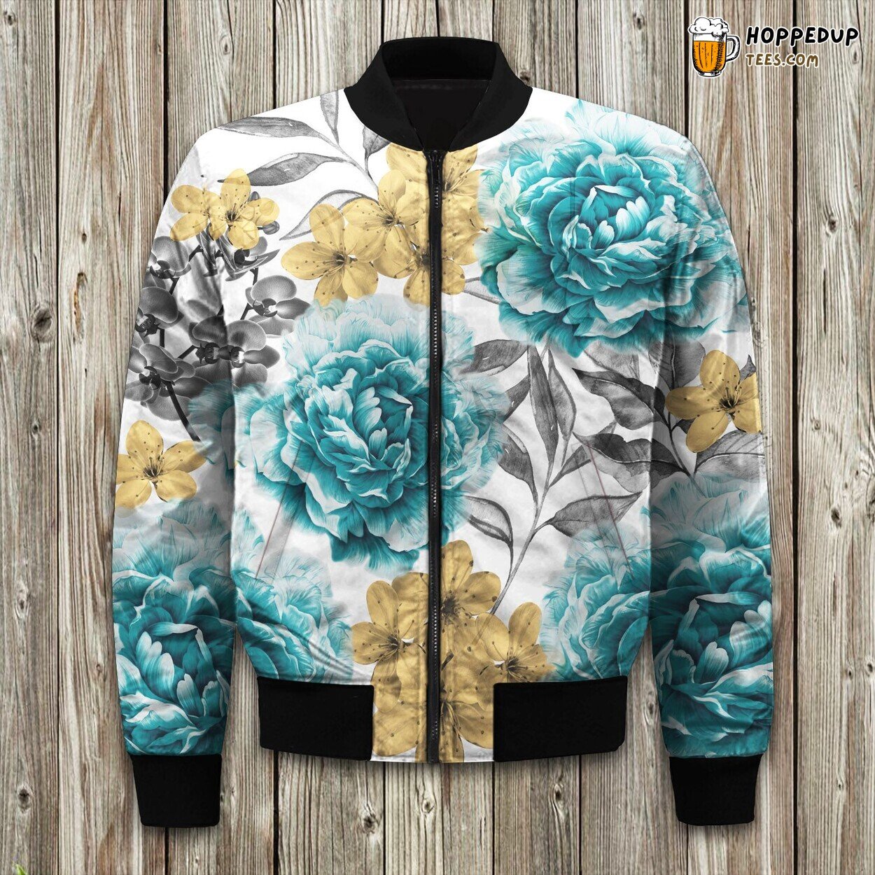 Large Floral Bloom Bomber Jacket