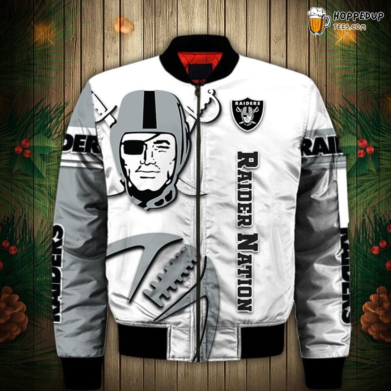 Las Vegas Raiders Bomber Jacket Ball Graphics Ultimate Fan Edition