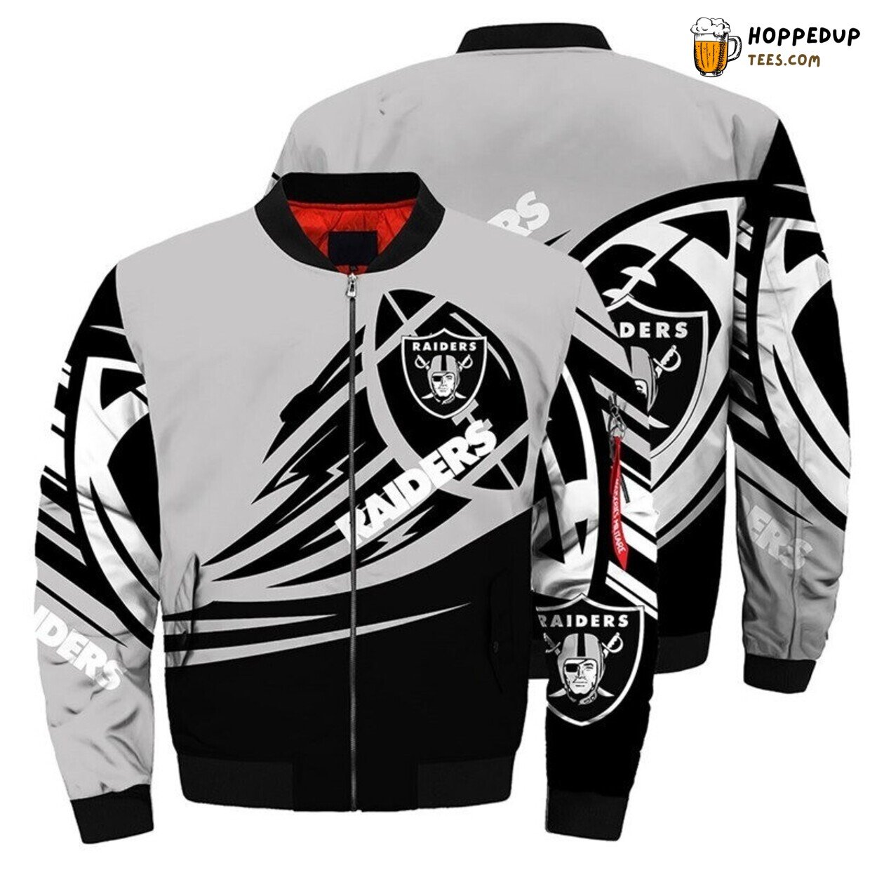 Las Vegas Raiders Bomber Jacket Highlighting Ultra Balls Graphic