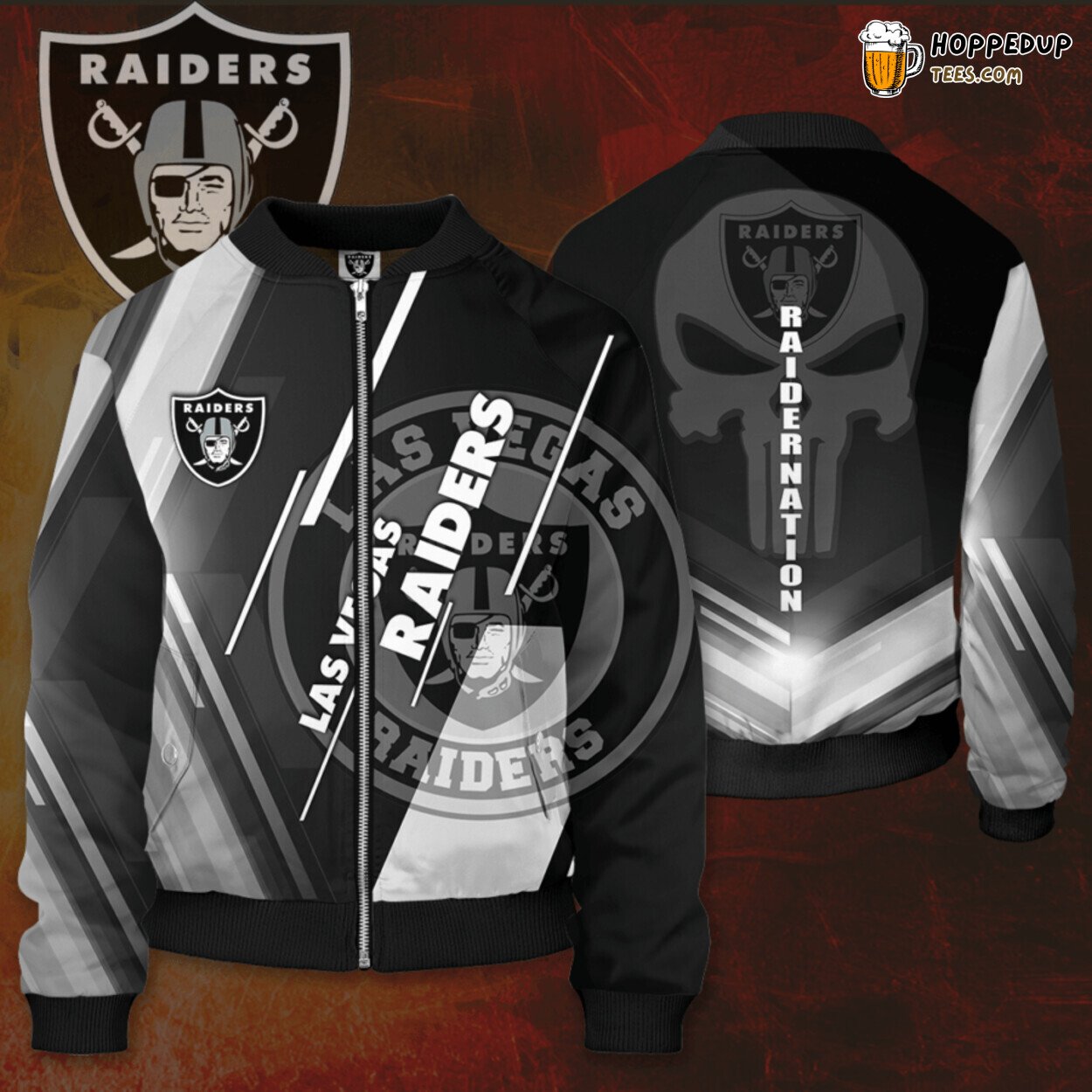 Las Vegas Raiders Classic LVR Emblem Bomber Jacket