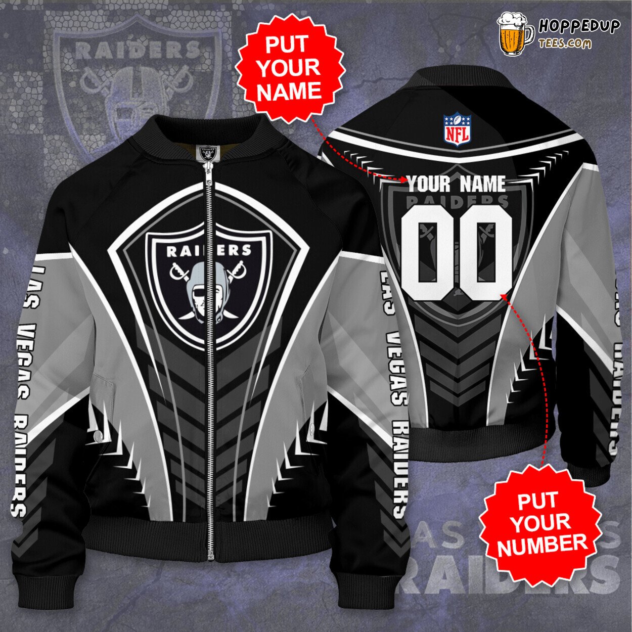 Las Vegas Raiders Exclusive LVR Customized Bomber Jacket