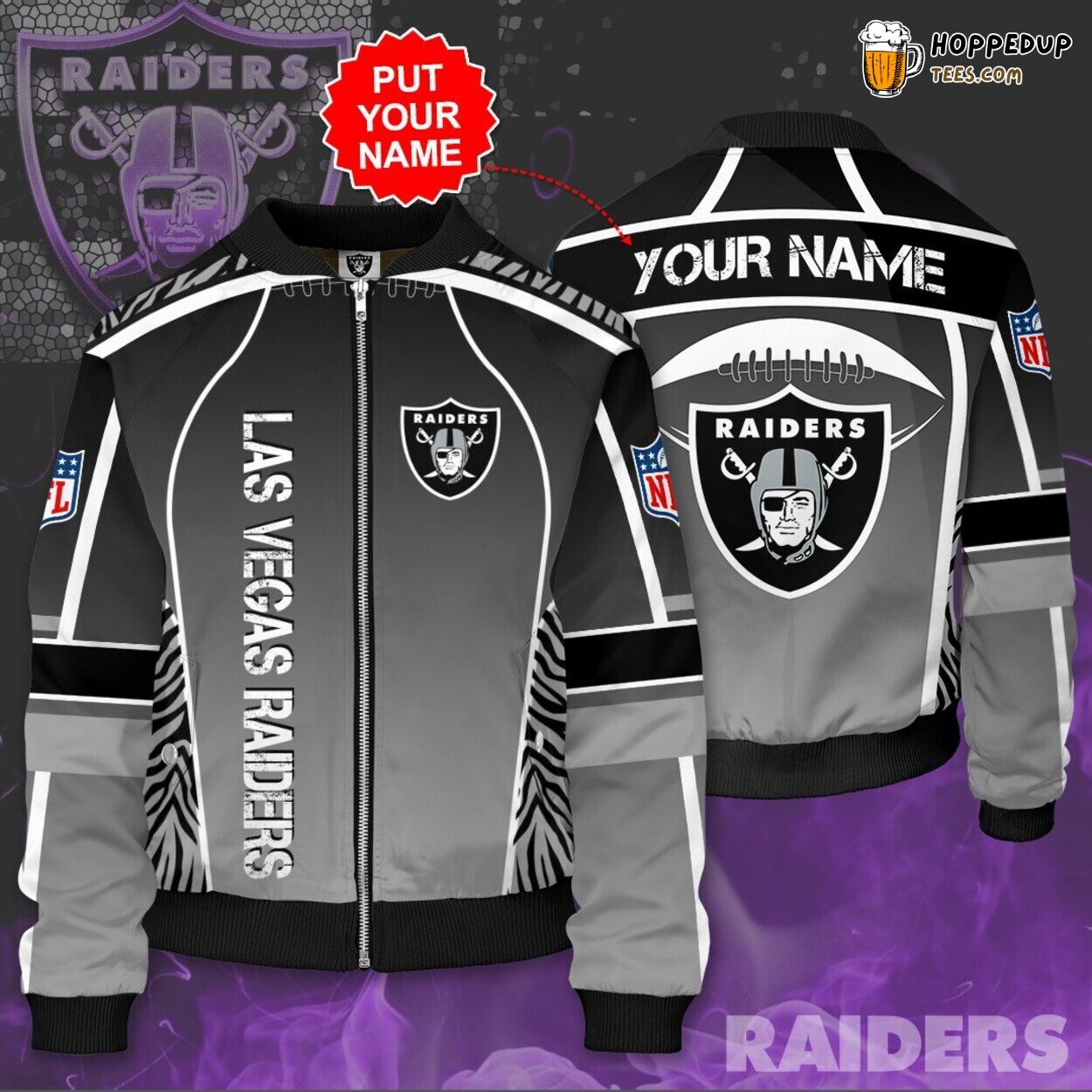Las Vegas Raiders LVR Bomber Jacket Exclusive Custom Design