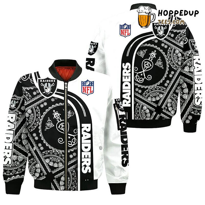 Las Vegas Raiders NFL Special Edition White Bomber Jacket Look