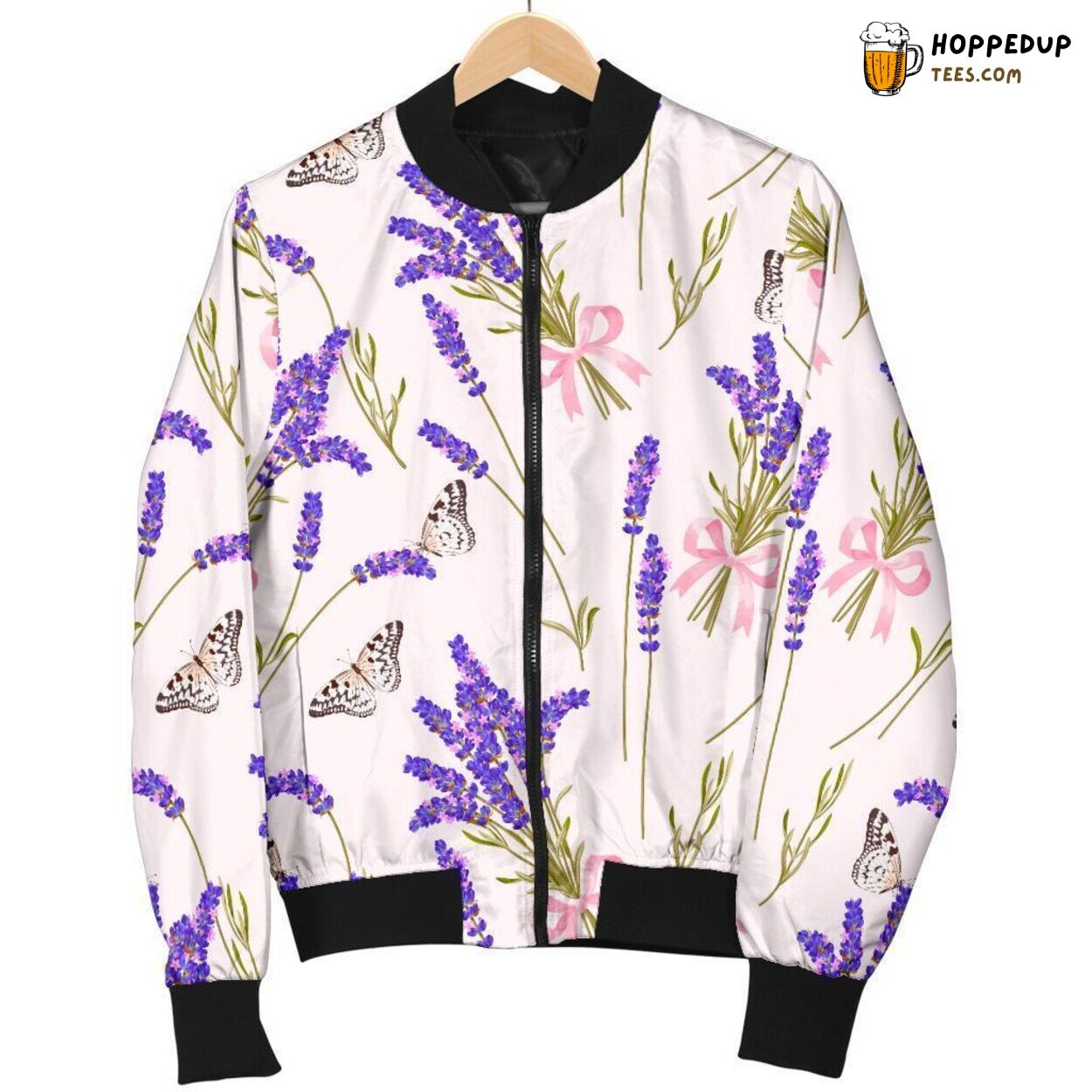 Lavender Essence in Floral Bloom Men’s Bomber Jacket Unique Pattern Design Art