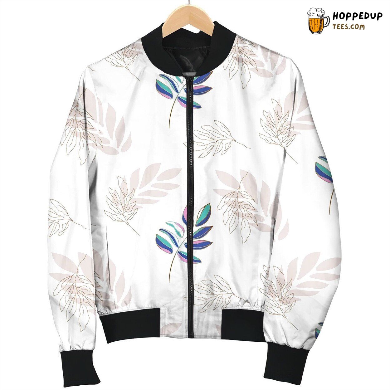 Lavender Plant Leaf Seamless Bomber Jacket