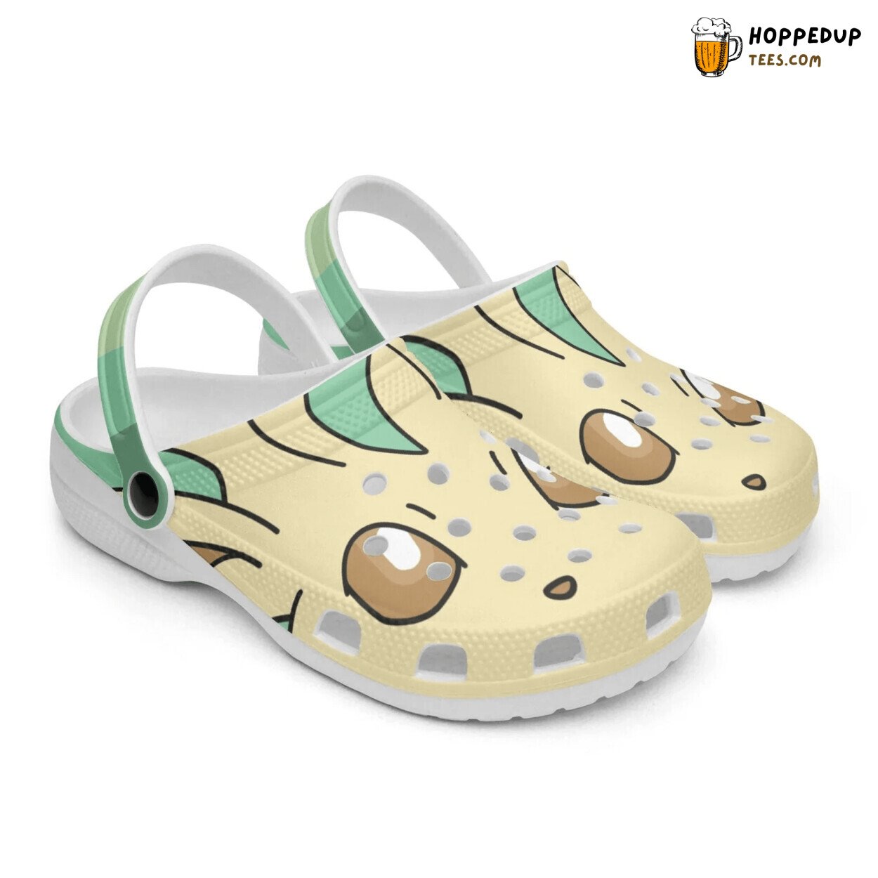 Leafeon from Pokemon Custom Design Comfortable Stylish Clogs Shoes