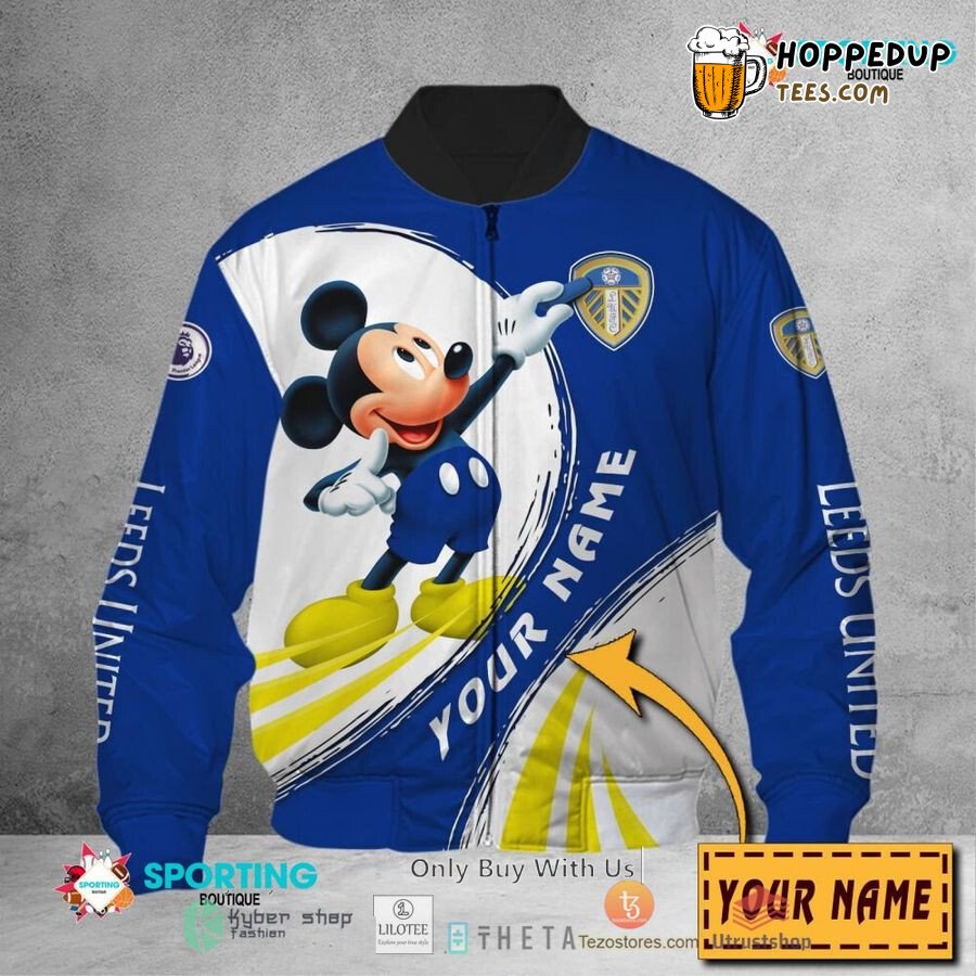 Leeds United Customized Mickey Fan Bomber Jacket Edition