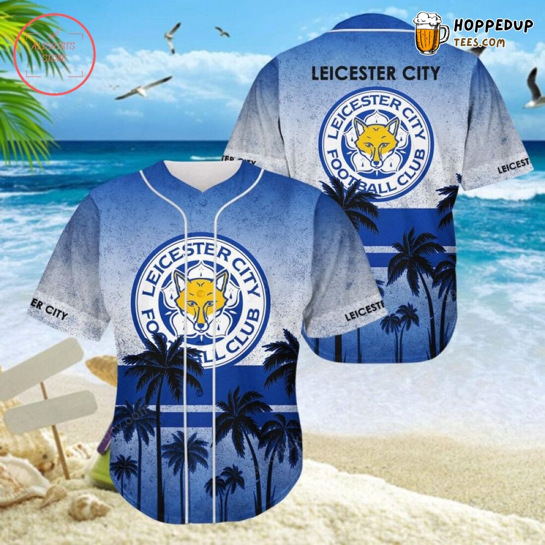 Leicester City FC Coconut Tree Beach Baseball Jersey Unisex Shirt