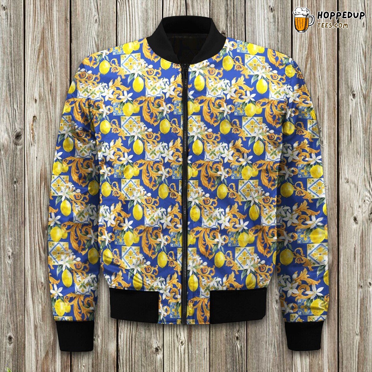 Lemon Design Pattern Bomber Jacket