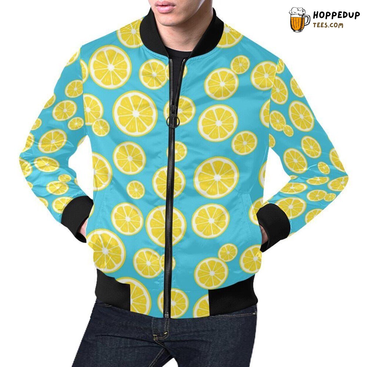 Lemon Slice Pattern Print Design Men’s Bomber Jacket Theme