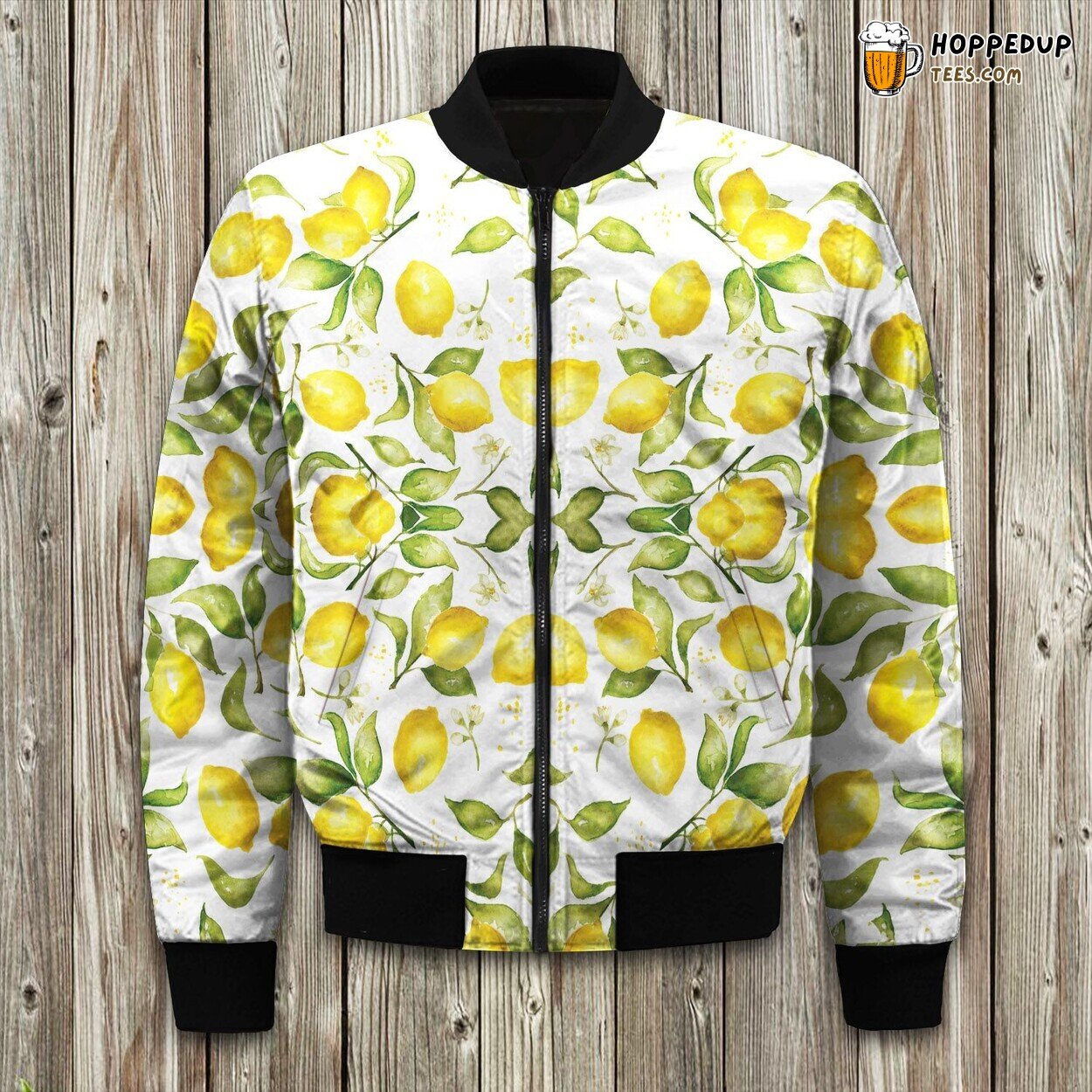 Lemon Vintage Pattern Bomber Jacket