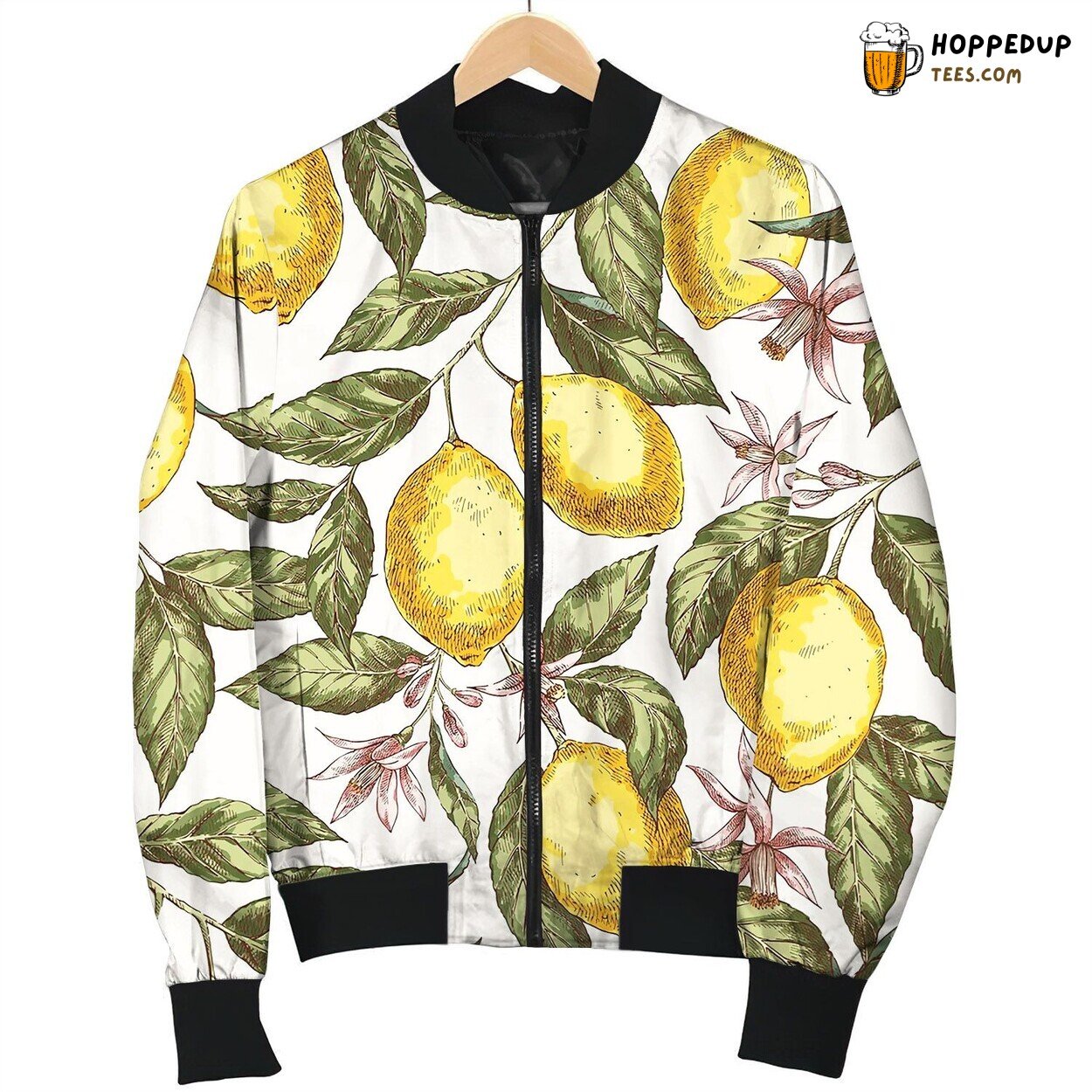 Lemons Hand Drawn Seamless Pattern Bomber Jacket