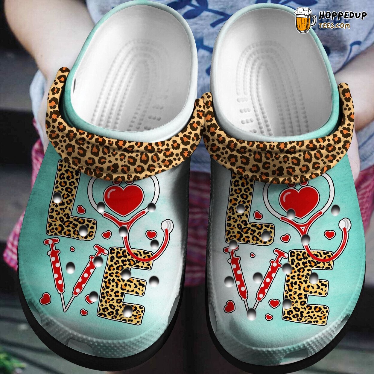 Leopard Nurse Shoes Love Life Theme Clogs Gift Leopard3Nr Unique Design