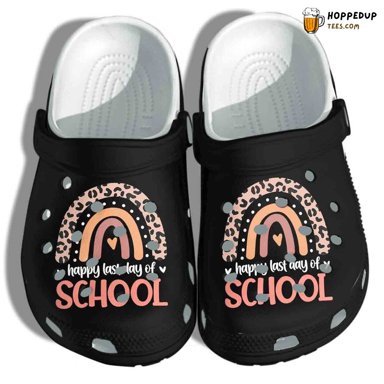 Leopard Rainbow Shoes Kindergarten Teacher Last Day School Theme Clogs