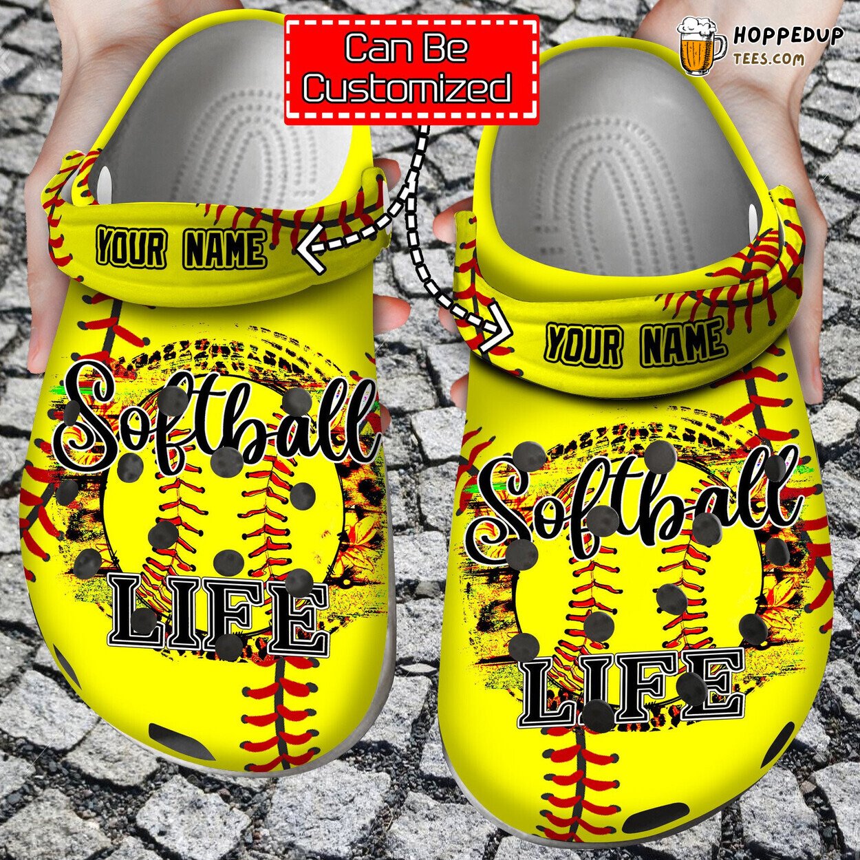 Leopard Softball Life Custom Design Comfortable Clogs Athletic Shoes