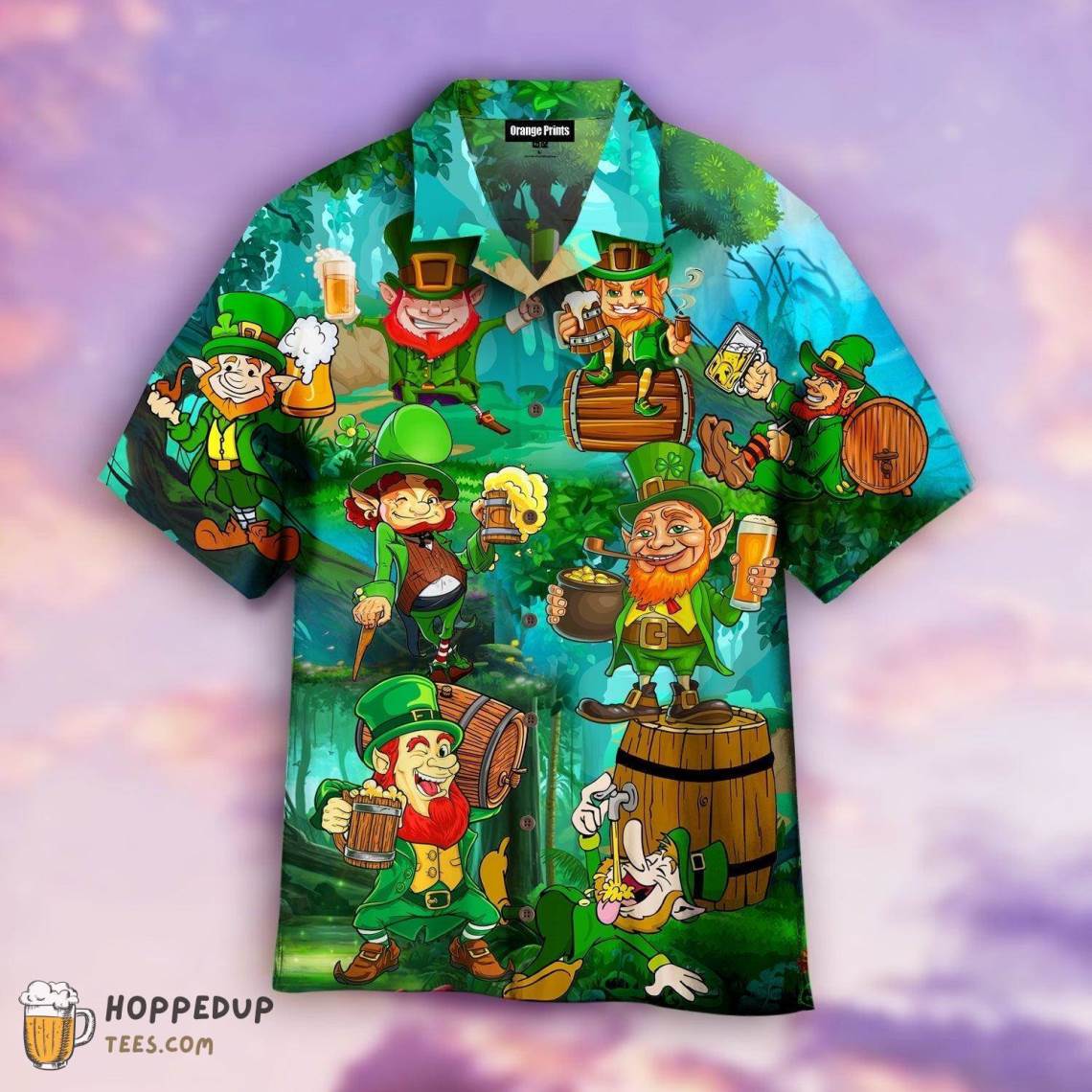 Leperchaun Drink Beer Patrick Day Aloha Shirt