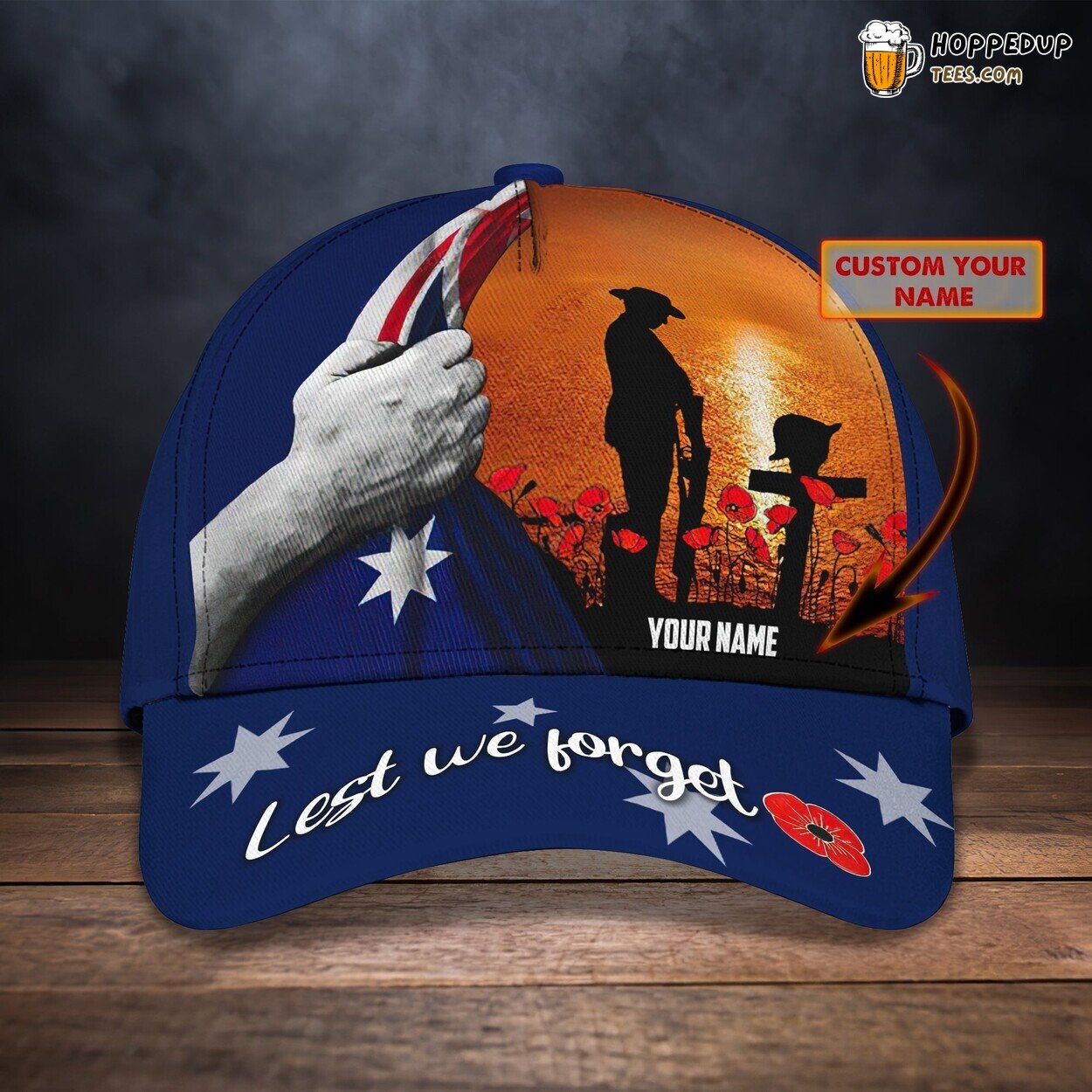 Lest We Forget Classic 3D Cap Personalized Name Unique Design Edition