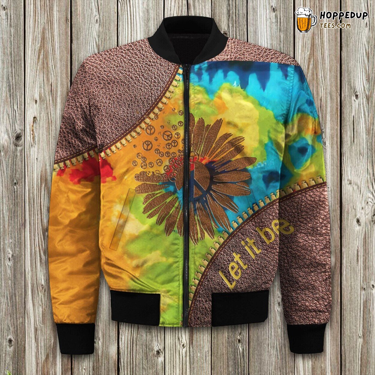 Let It Be Phrase Bomber Jacket Winter’s Message of Peace and Serenity