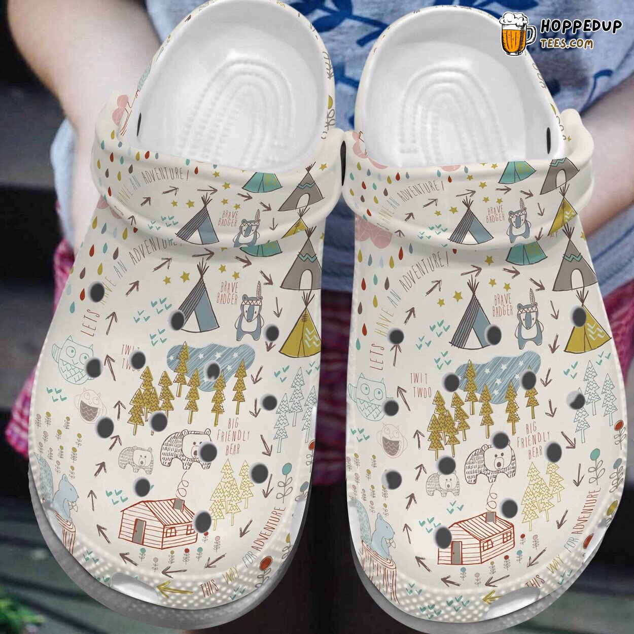 Lets Have An Adventure Tent Themed Shoes Clogs Birthday Gift Unique