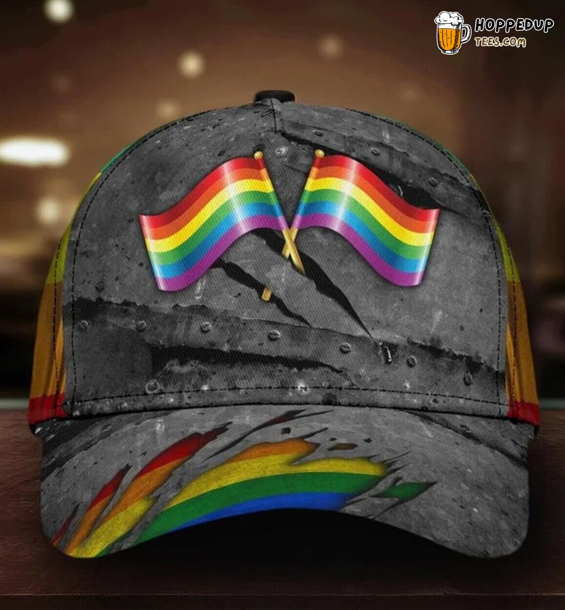 LGBT Cap Pride Crack 3D Print Baseball Hat Unique Design Proud Celebration Wear LGBT Cap Pride Crack 3D Print Baseball Hat Unique Design Proud Celebration Wear