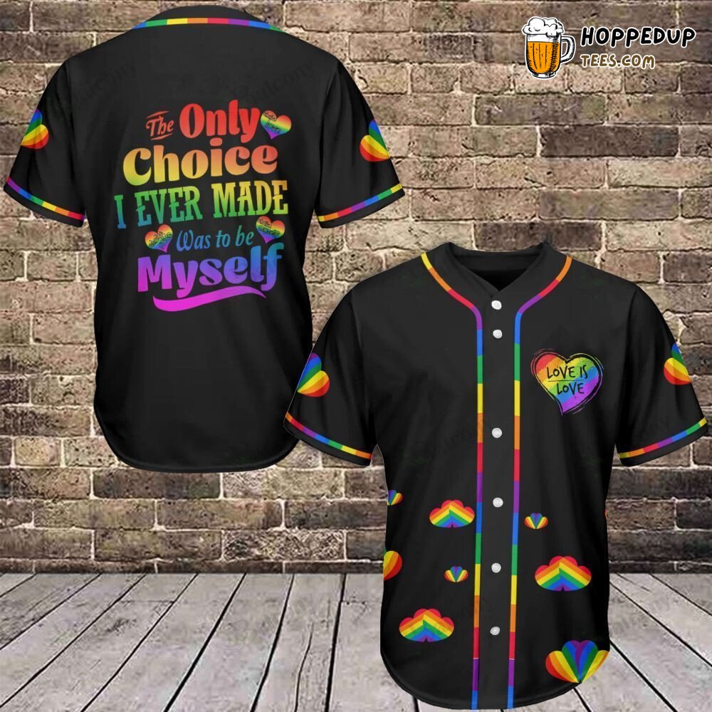 LGBT Equality and Love Universal Message Baseball Jersey Uniting Hearts