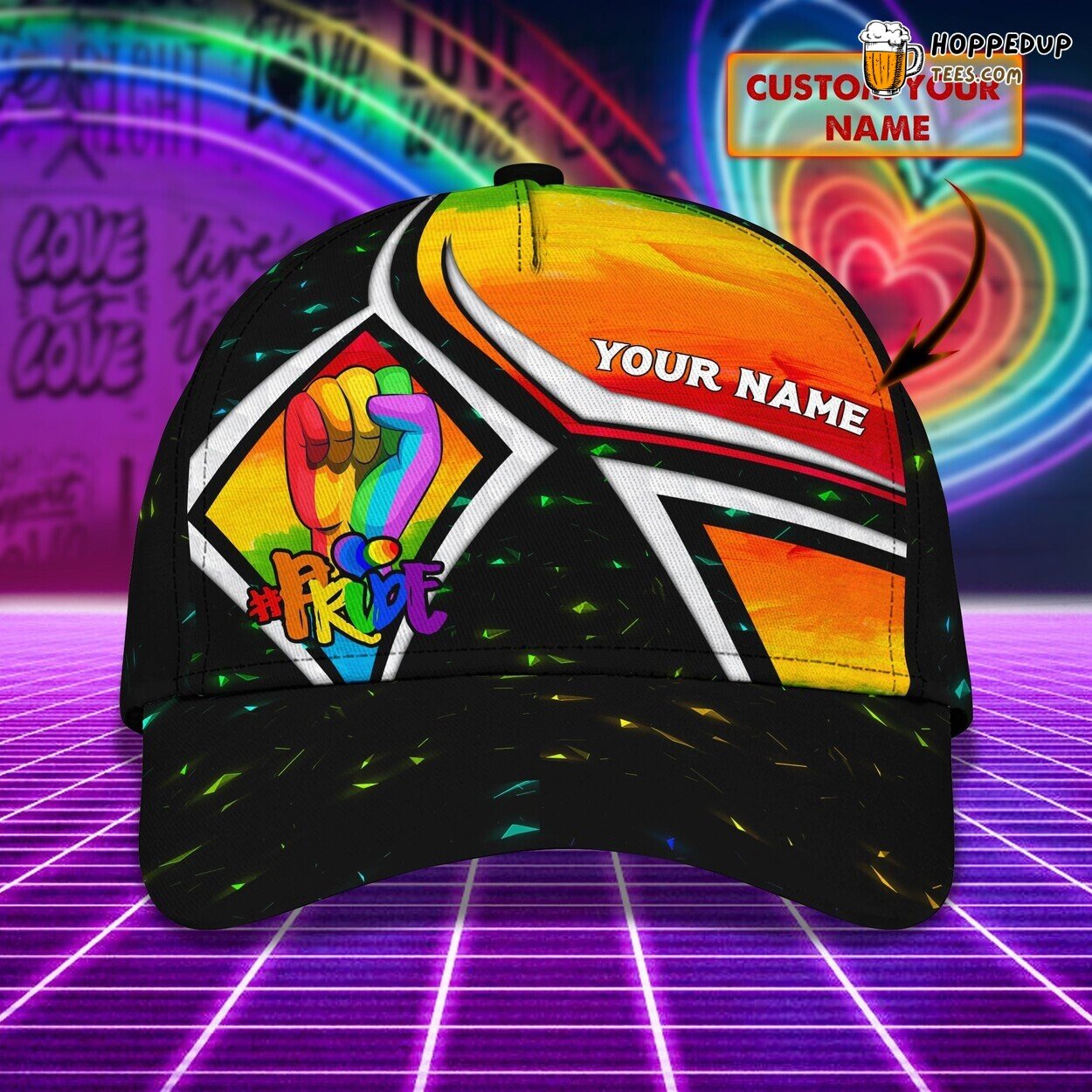 LGBT Pride 3D Personalized Name Cap Unique Design Special Hat Gift