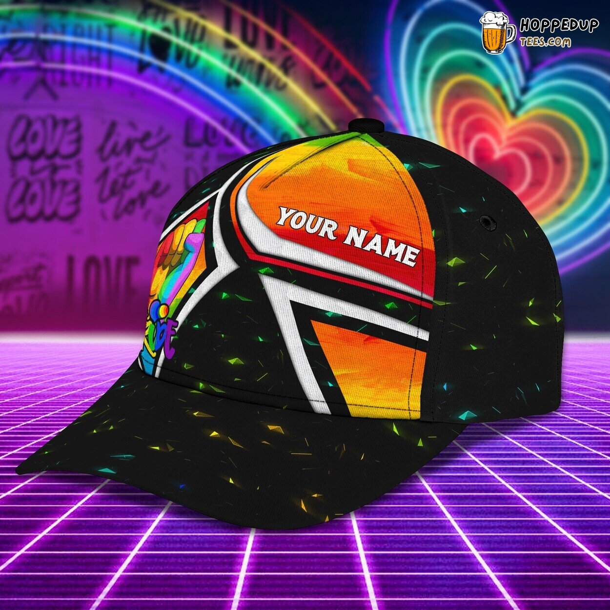 LGBT Pride 3D Personalized Name Cap Unique Design Special Hat Gift