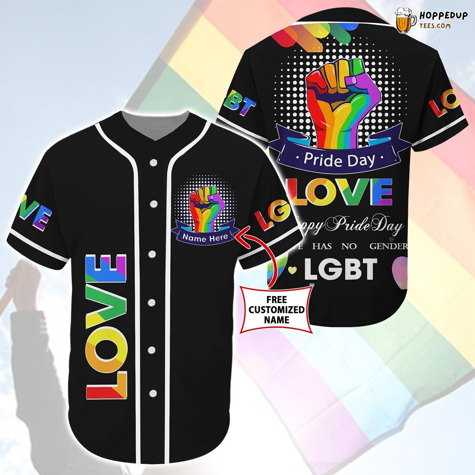 LGBT Pride Custom Design Baseball Jersey Unique Edition Tee Shirt