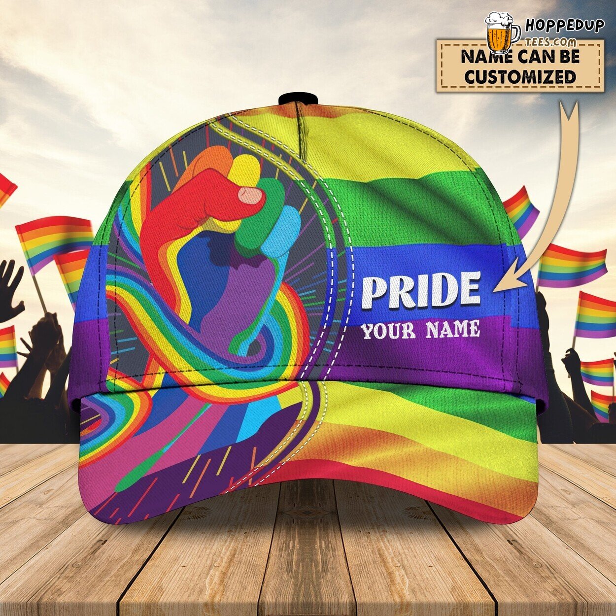 LGBT Pride Day Personalized Name Cap Unique Design Special Gift Hat