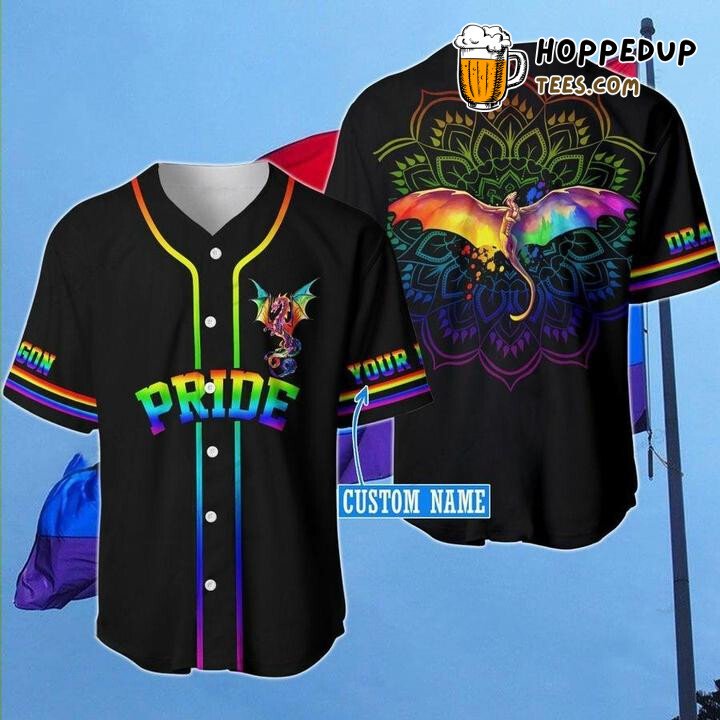 LGBT Pride Dragon Mandala Cosplay 3D Baseball Jersey Tee Design