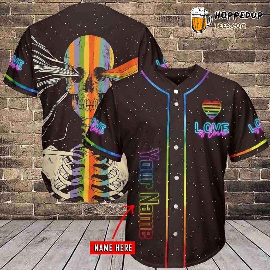 LGBT Skull Love Equality Baseball Jersey Personalized Unique Design Look