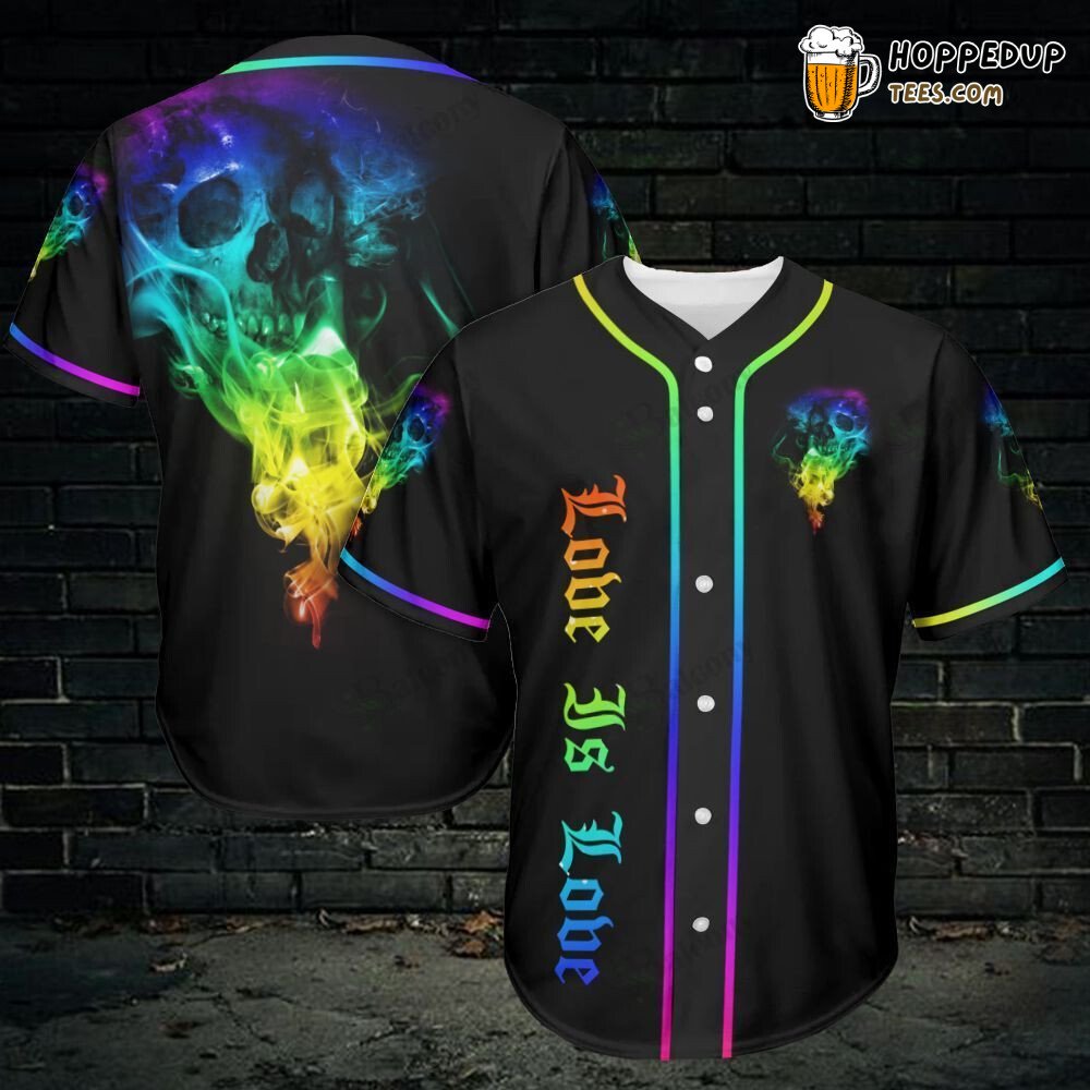 LGBT Skull Unity Baseball Jersey Inclusive Pride Design