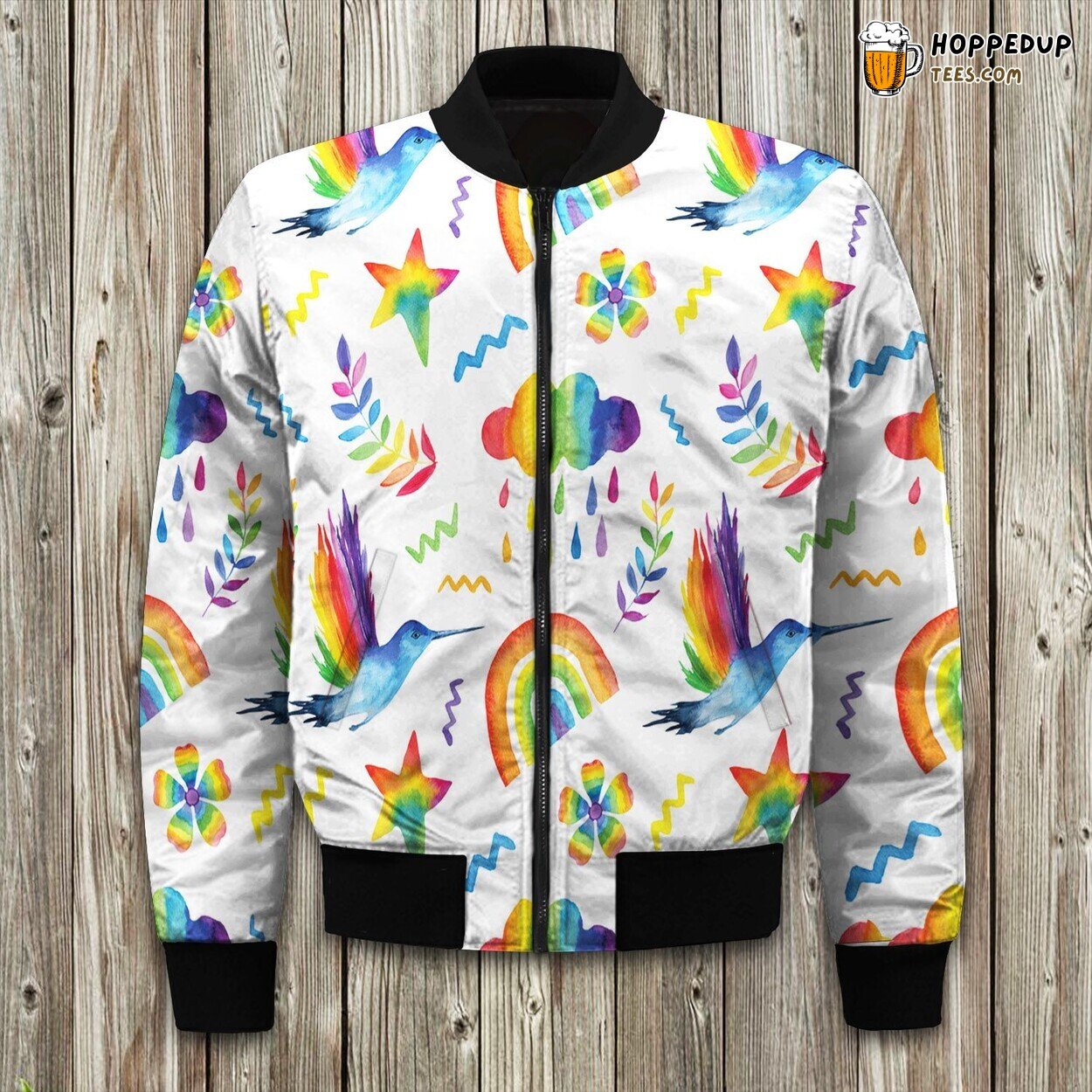 Lgbt Spaghetti Strap Dress Bomber Jacket