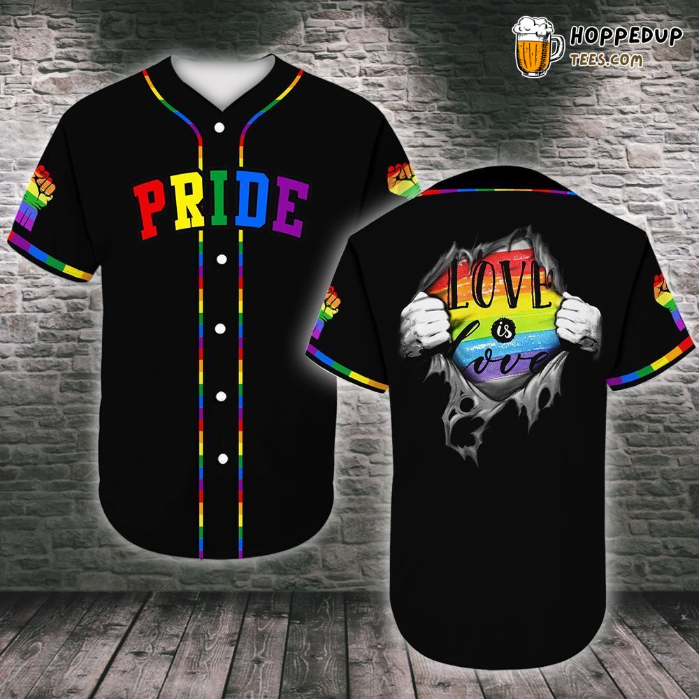LGBT Statement Love Is Love Celebrated Baseball Jersey Tee Design