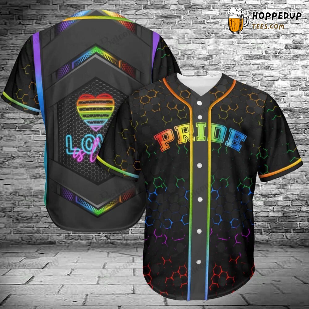 LGBT Vibrant Pride Expression Baseball Jersey Symbol of Equal Love