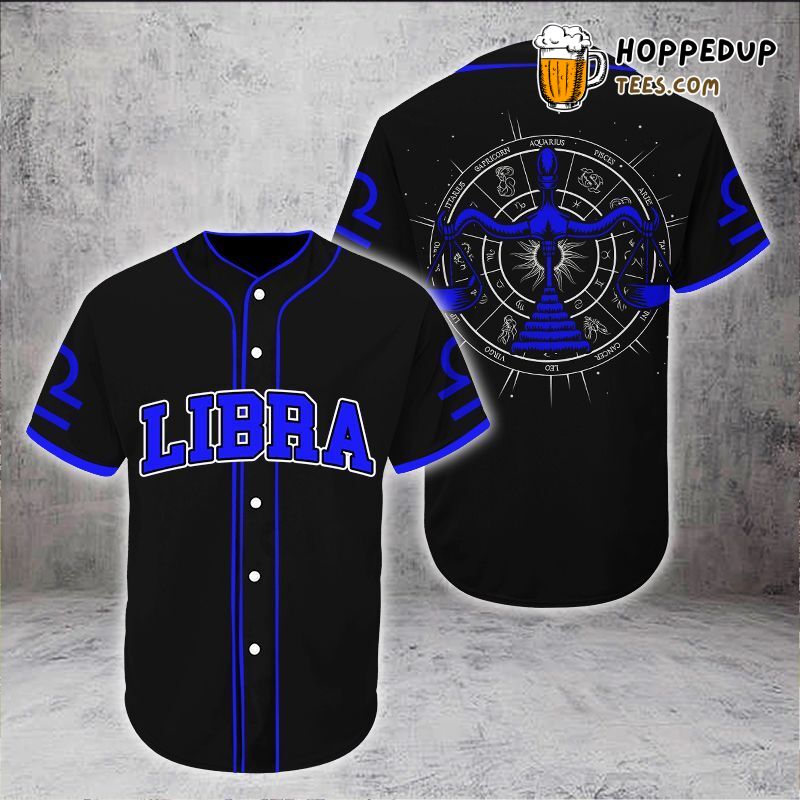 Libra Zodiac Sign Stunning Display Baseball Jersey Tee Design
