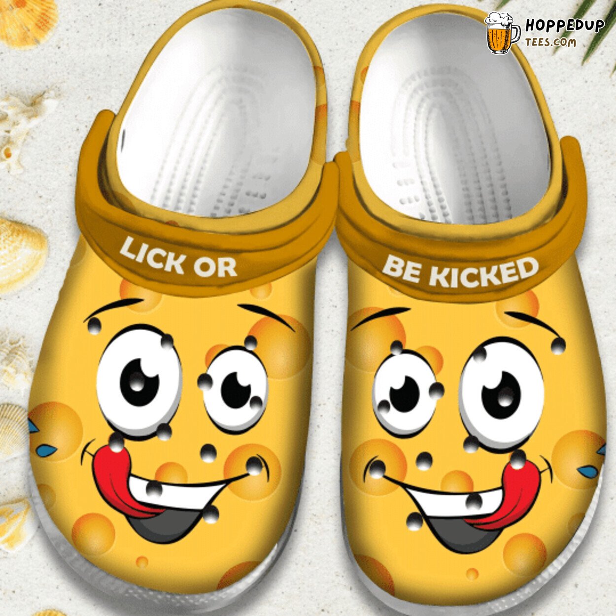 Lick Or Be Kicked Smile Face Themed Comfortable Rubber Clog Shoes