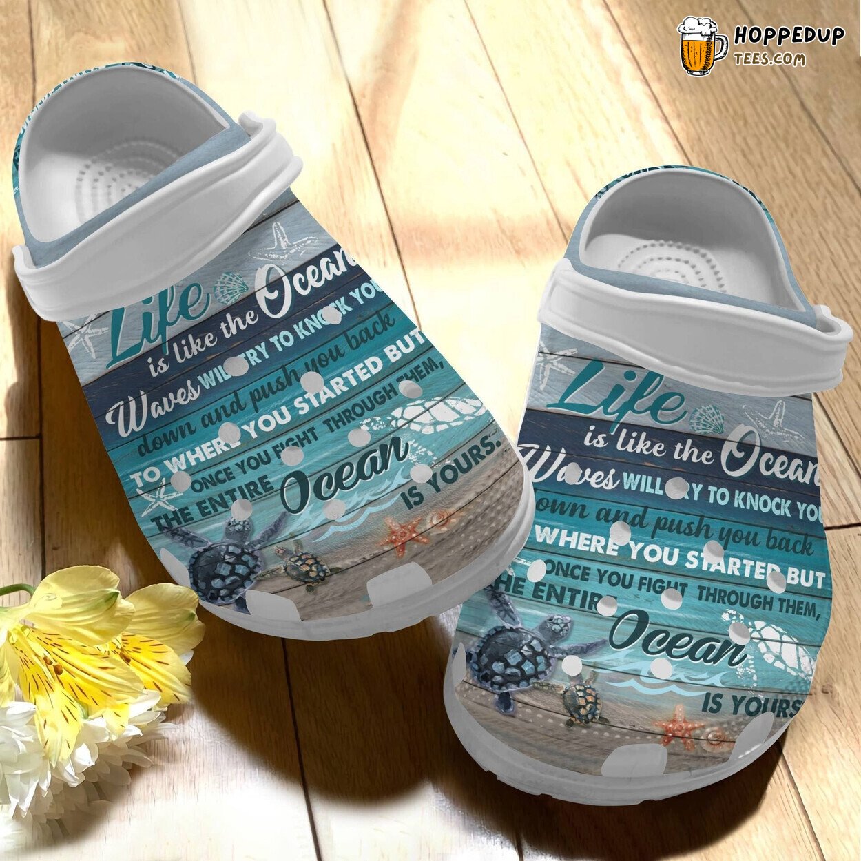 Life Ocean Sea Turtle Crocbland Women Men Comfortable Clogs